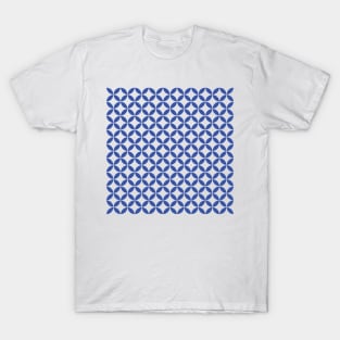Retro Circles and Diamonds Blue 2 T-Shirt